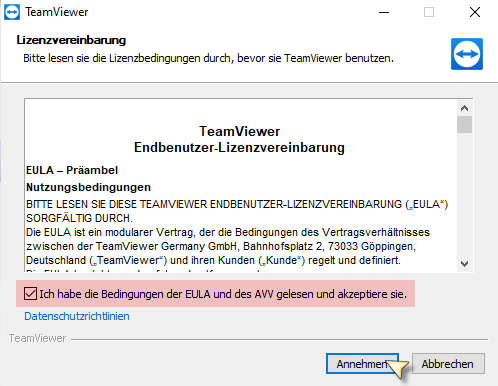 TeamViewer Lizenzvereinbarung